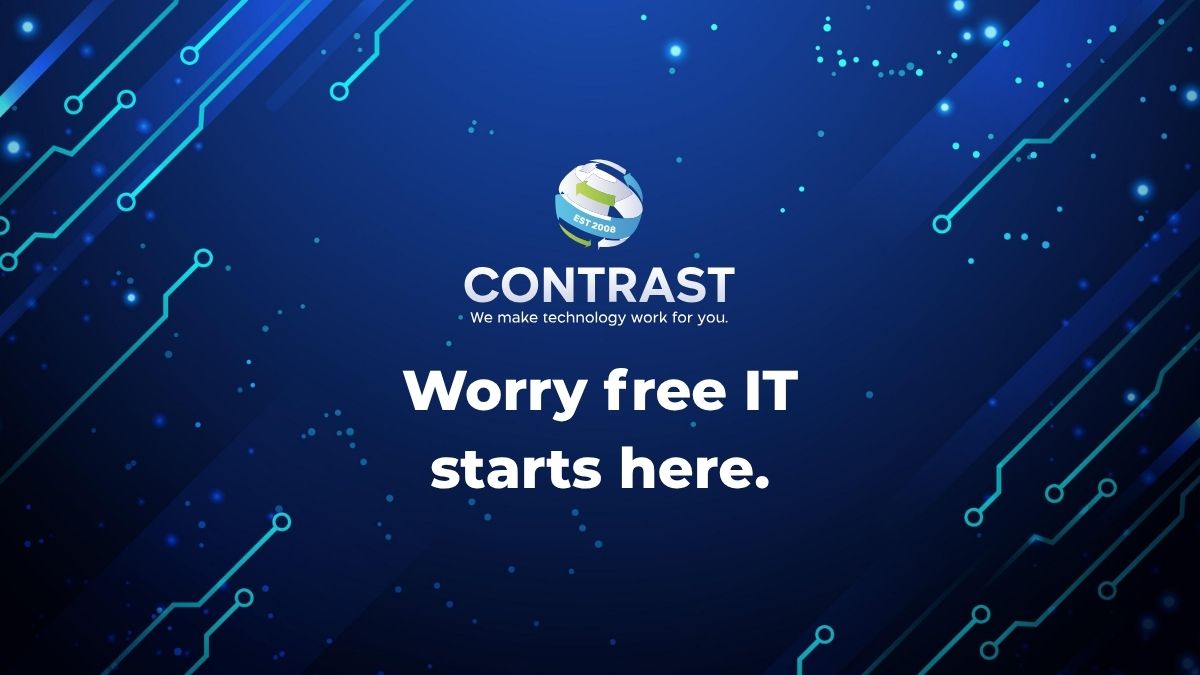 Contrast logo above Worry free IT starts here text.